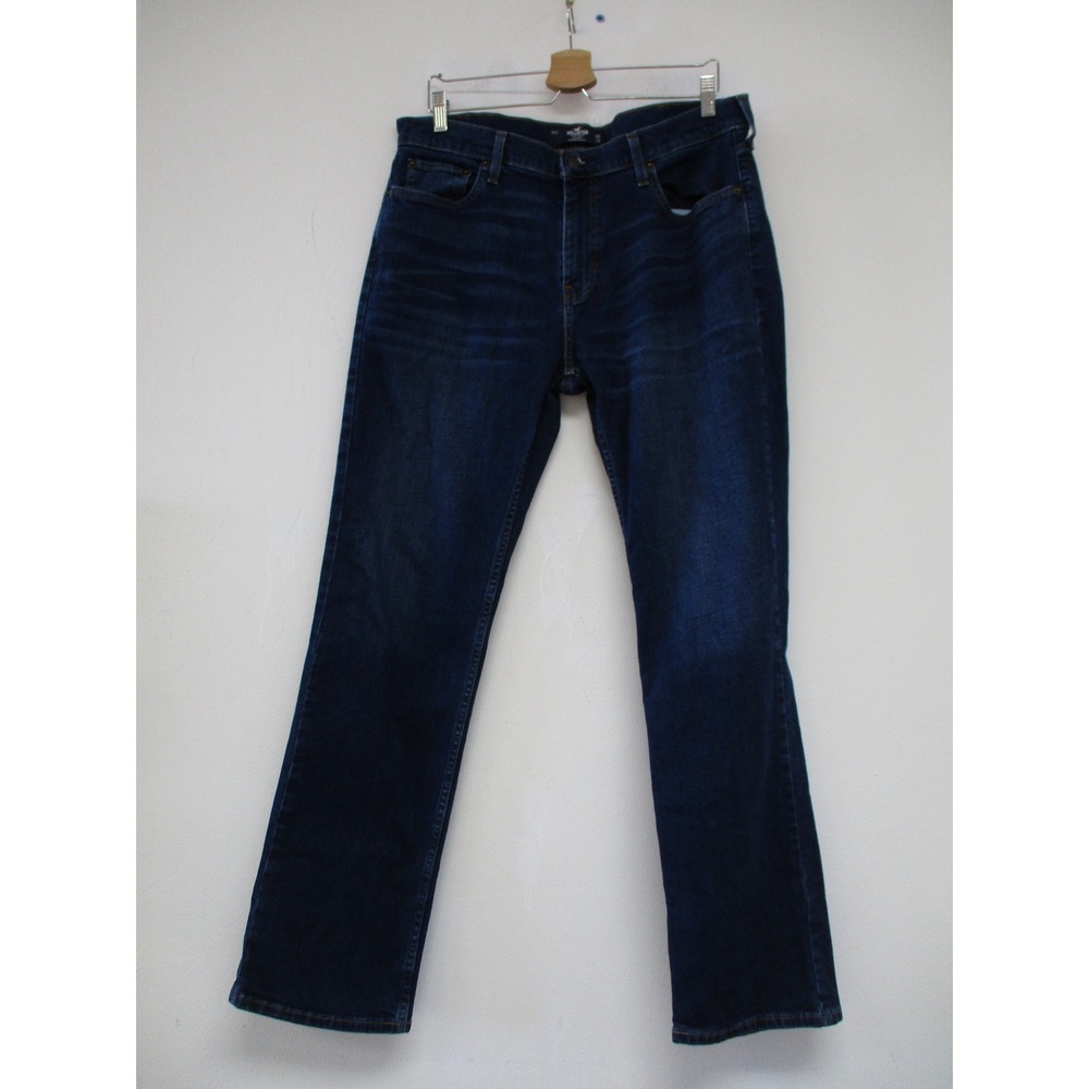 Hollister Jeans Men 36x34 Dark Wash Epic Flex Straight Leg Stretch Denim Pants